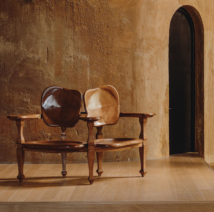 Historic Catalan furniture in a warm architectural interior